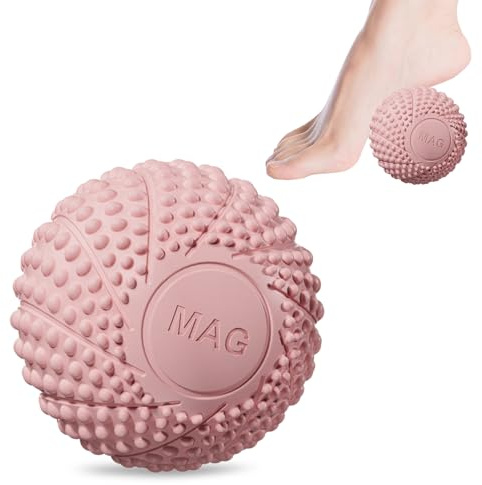 Massagebälle Faszienball, Spiked Massage Ball Hart, Faszienball für Triggerpunktmassage & Muskelentspannung, Hart Igelbälle Massageball, Verwendet für Muskelmassage von Fuß, Rücken, Bein, Hand (Rosa)