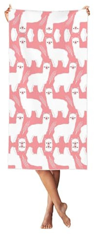 GUOLGP Bequemes Strandtuch mit Alpaka-Lama-Druck, übergroß, schnell trocknend, Handtuch für Erwachsene, für Reisen, Pool, Sommer