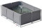 uofgcru Laghetto da Giardino Esterno,Piscina Rettangolare sopra Terra,Rivestimenti per Laghetti con Telaio in Acciaio Inossidabile,Stagni in Tela in PVC con Valvola di Scarico(Grey-1.5×1×0.9m)