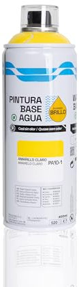 BESCH Pintura en Spray Base Agua 400ml – Ecológica, Sin Olor, para Madera, Plástico, Metal y Cartón – Cobertura Uniforme y Secado Rápido - Amarillo Claro, 1 unidad
