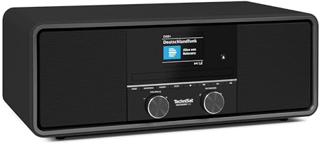 TechniSat DIGITRADIO 330 - DAB+ UKW Stereo Radio mit CD-Player, Schwarz | Bluetooth 5.3, USB MP3-Wiedergabe und Ladefunktion, 2,4 Zoll Farbdisplay, Radiowecker, Fernbedienung