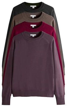 THE SET Damen Rundhalspullover aus Feinstrick, 4er-Pack