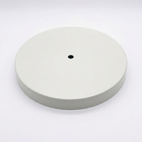 KiBcsLic Lamp Bracket Round Metal Pendant Light Plate Central Hole Mounting Minimalist Canopy Cover Rose Fitting Ceiling Cover Plate for DIY Projects Home Office Kitchen Island Dining Room, White