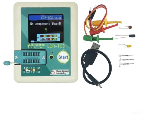-TC3 Analizzatore di componenti con display TFT 160x128, diodo Zener e tester transistor NPN PNP, decodificatore a infrarossi, calibrazione automatica, ricaricabile USB per