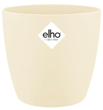 Elho Brussels Rond Mini 9.5 - Pot De Fleurs pour Intérieur - Ø 10.0 x H 8.9 cm - Beige/Ivoire