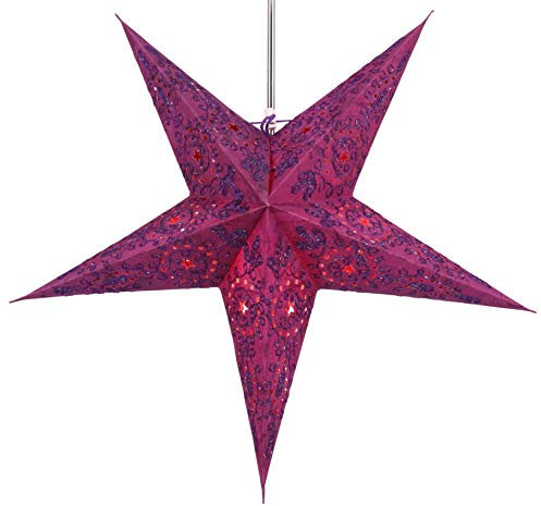GURU SHOP Faltbarer Advents Leucht Papierstern, Weihnachtsstern 60 cm - Alegra, Papiersterne 60 cm