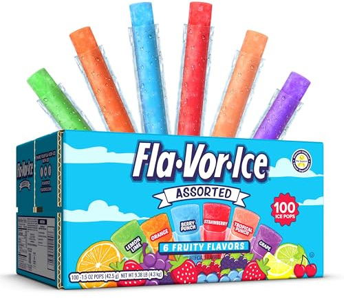 Fruity Freezer Bars, Assorted Flavors, 1.5 oz, 100/Box