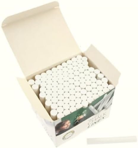 Linex CCCHW100 Tafel-Kreide, rund, 80x10 mm (HxB), staubfrei, weiß, 100 Stück