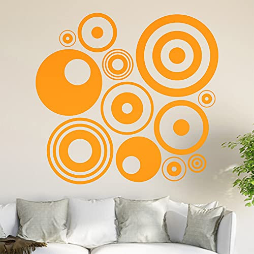 Retro Ringe Wandtattoo in 6 Größen - Wandaufkleber Wall Sticker - Dekoration, Küche, Wohnzimmer, Schlafzimmer, Badezimmer