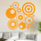 Retro Ringe Wandtattoo in 6 Größen - Wandaufkleber Wall Sticker - Dekoration, Küche, Wohnzimmer, Schlafzimmer, Badezimmer