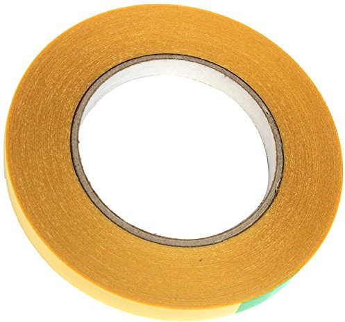 BONUS Eurotech 2BL11.00.0012/050A# 0 Double Sided Self Adhesive Tape, Synthetic Rubber Adhesive On Both Sides, Width 12 mm, Length 50 m, Total Thickness 0.09 mm, Yellow