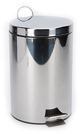 Denny International 3L Silver Pedal Bin Stainless Steel Kitchen Bathroom Toilet Rubbish