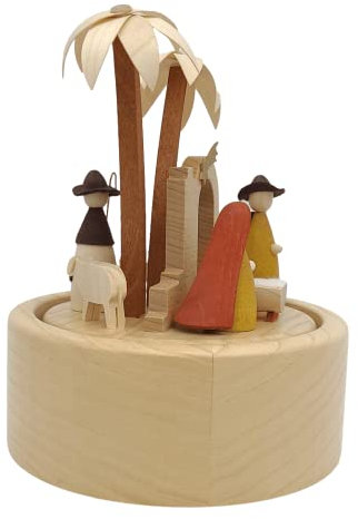 Spieluhr Richard Glässer Spieldose Christi Geburt neues Naturholzdesign, 22er Schweizer Spielwerk, 08042