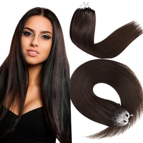Kun Na Micro 50g/pack Loop Virgin Human Hair Micro Link Hair Extensions For Women (#2, 20 inch)