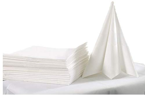 Clinotest Vollzwirn Damast Stoffservietten/Mundservietten, mit edlem Atlassteifen, in der Farbe weiß, 50x50 cm, in verschiedenen Set Größen erhältlich (100er Set)