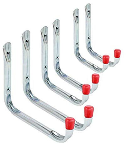 H-Smart 6 x Assorted Heavy Duty Storage Hooks for Ladders, Bikes, Tools, Garages & Sheds