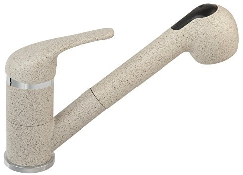 Küchenarmatur Granit Beige Sand Ausziehbare Brause Hochdruck