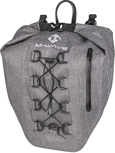 M-Wave Unisex – Erwachsene Suburban Carry Fahrrad Gepäckträgertasche, grau, ca. 33x14,5x61 cm