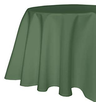 texpot Tischdecke 160 x 260 cm oval Dunkelgrün Leinenoptik Lotuseffekt Fleckschutz Bügelfrei Tischtuch