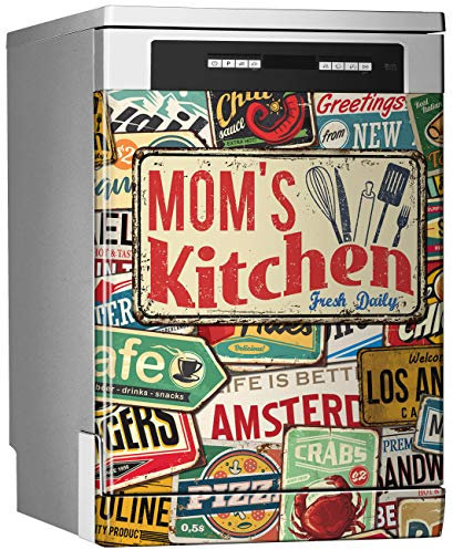 MEGADECOR Vinyle décoratif pour lave-vaisselle, dimensions standard 67 cm x 76 cm, Mom's Kitchen¨