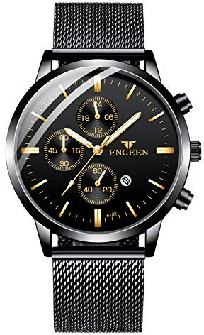 MICGIGI Herren Uhren Geschäft Wasserdicht Quarz Uhr mit Utra-dünn Edelstahl Mesh-Gürtel Armband