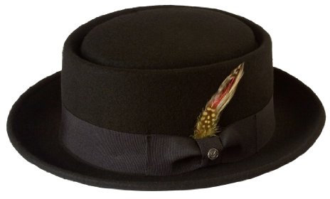 Black Pork Pie Hat Breaking Bad/Heisenberg/Walter White Style 100% Wollfilz Mod/Ska, Schwarz , 62