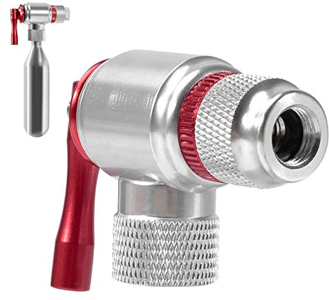 SANON CO2 Fahrradpumpe, Minipumpe für Presta & Schrader Ventile | Schnelles Aufpumpen Von Fahrradreifen, Kartuschenpumpe für Fahrrad, Rennrad und Mountainbikes