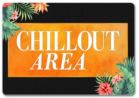 trendaffe Chillout Area Fußmatte randlos mit Pflanzen Motiv