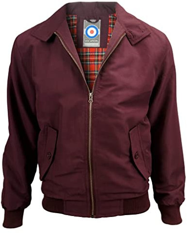 Location Tartan Lining Harrington Jacket (Burgundy, S 36-38)
