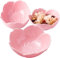 KKGUD Cute Ceramic 6-Inch Serving Bowls, Cherry Blossom Shaped Bowls/ 4-Pack Salad Bowls 16oz (Pink)