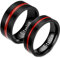 Daesar Verlobungsringe Paar Ringe Set, Hochzeitsringe Titan Schwarz ohne Stein Matt Bandringe Partnerringe mit Wunschgravur für 2 Damen Gr.62 (19.7) & Herren Gr.60 (19.1)