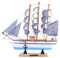 Segelyacht-Boot, Holzmodell, Holzschiff, Handarbeit, 24 cm, Holz, Segelboot, Mittelstück für Zuhause, Strand, Haus, Ozean, Mottoparty, nautisch, mediterran, Dekoration, Himmelblau