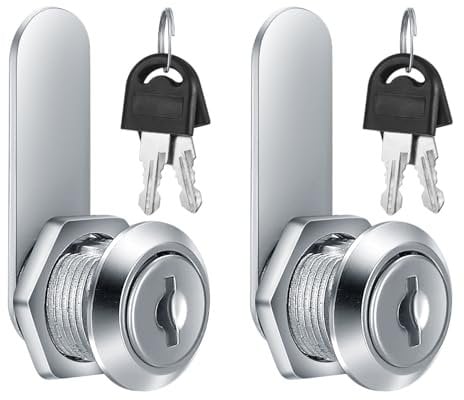 6 Piezas 16mm Cerradura de Seguridad para Buzón, Bloqueo de Leva, Seguridad Cerradura Leva con Llaves para Armario TaquillasGabinete Alacena Buzón Cajón, Cerradura de Lengüeta (6)