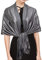 Gragengs Funken Metallic Pashmina Schals und Stola für Damen, Lange Party Tücher Einheitliche Farbe Zwei Töne,Dunkelgrau/Silber