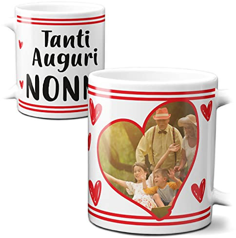 Tazza Personalizzata Nonno - Festa dei Nonni, Idee Regalo Con Foto, Tanti Auguri, Compleanno, Regali Mug Bianca