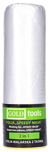 ToolSpace Abdeckfolie mit Klebeband - Transparente Staubschutzfolie Maler Abdeckfolie für Renovierungen - Renovierung Allzweckfolie - Malerabdeckfolie 1400 mm x 20 m