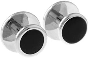 Banemi Manschettenknöpfe Herren Trompete, Manschettenknöpfe Herren Trompete Runden Schwarz Hemd Accessoires 9.5X9.5CM