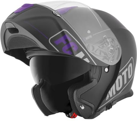 FC-Moto Novo Straight Klapphelm, schwarz/lila, XS (53/54)