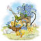 20 Servietten Küken zum Vergissmeinnicht Blumen Frühling Ostern Tischdeko Decoupage Serviettentechnik 33x33cm