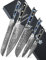 SANMUZUO Damast Küchenmesser Set, Chef Damastmesser Kochmesser Set- Küchenmesser Set von 5-Stück, Ultra-Sharp VG10 Damaskus Stahl mit Harz Griff, Xuan Serie(Sternenschwarz)
