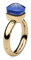 Qudo Firenze Edelstahl gold farbenem Ring mit blue Stein (blau) (52 (16))