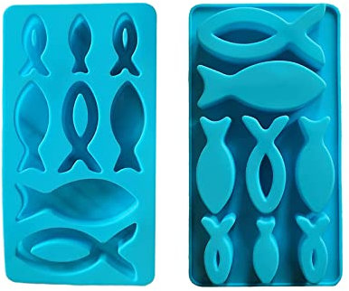 Silikonform, Fisch-Silikonformen, silikonformen epoxidharz, Seifenform, für Schokolade, Eis, Kuchen, Pudding, Seife, Taufe Konfirmation Deko