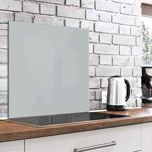 murando Glass Splashback for Kitchen 80x80 cm / 32x32 Backsplash Cooker Protector Tempered Glass Decorative Wall Art Panel Heat Resistant Graphic Grey Gray f-A-10140-aq-a