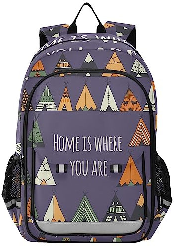 ISAOA Niedlicher Boho-Zelt-Kinder-Rucksack, Schultasche für Jungen und Mädchen, leicht und wasserabweisend, #10, One size