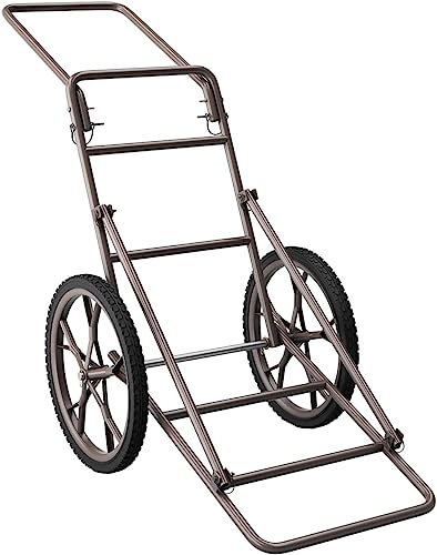 THUNDERBAY Chariot de gibier pliable en acier robuste de 226,8 kg avec 2 roues en caoutchouc résistantes à l'usure, Chariot à Roulettes pour bagages, bois de chauffage, cerf animal