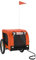 vidaXL Fahrradanhänger für Hunde, Hundeanhänger mit Reflektoren Flagge, Hundetransporter Maximale Belastbarkeit 45kg, Orange Schwarz Oxford-Gewebe Eisen