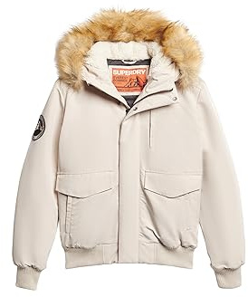 Superdry Herren Everest Hooded Puffer Bomber Jacke, grau (Chateau Grey), XL