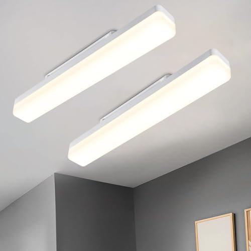 CBJKTX 2ER LED Deckenleuchte deckenlampe Tageslicht weiß - 40CM LED Lampe Innen 4000K für küche Wohnzimmer schlafzimmer balkon Flur Garage Keller IP20 wandleuchte tageslichtlampe