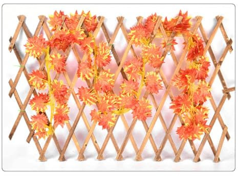 12 Stück Künstlich Efeugirlande Efeu,Efeu Künstlich Girlande,Kunstpflanze Hängend,für Küche,Terrasse,Schaukel,Balkon,Hochzeit,Garten,Büro,Party,Weihnachten Dekor,Wanddekor,36-Blatt rotes Ahornblatt