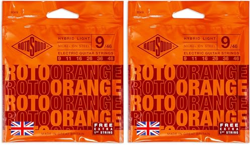 Rotosound RH9 Nickel Hybrid Gauge Electric Guitar Strings (9 11 16 26 36 46) (Pack of 2)